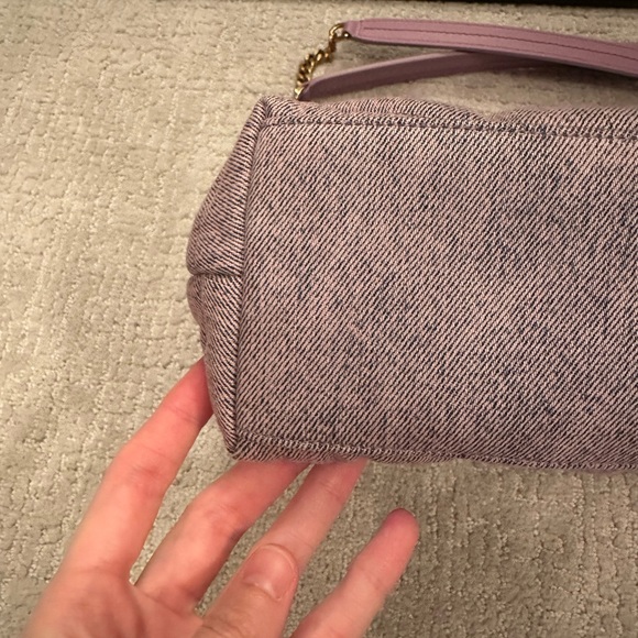 YSL Saint Laurent Lilac Denim Puffer Bag- Small LouLou - Picture 12 of 14
